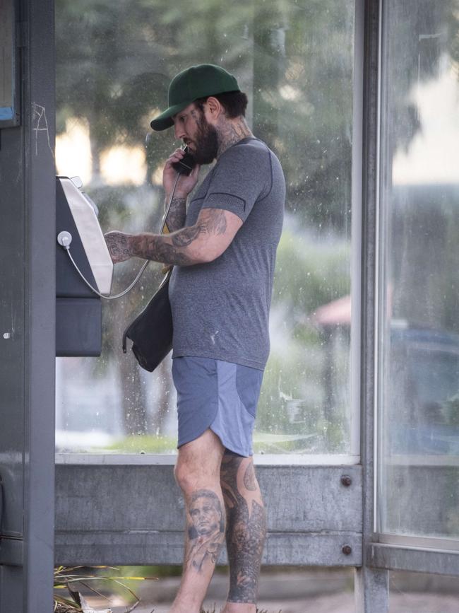 Meehan was spotted using a payphone nearby. Picture: Monique Harmer