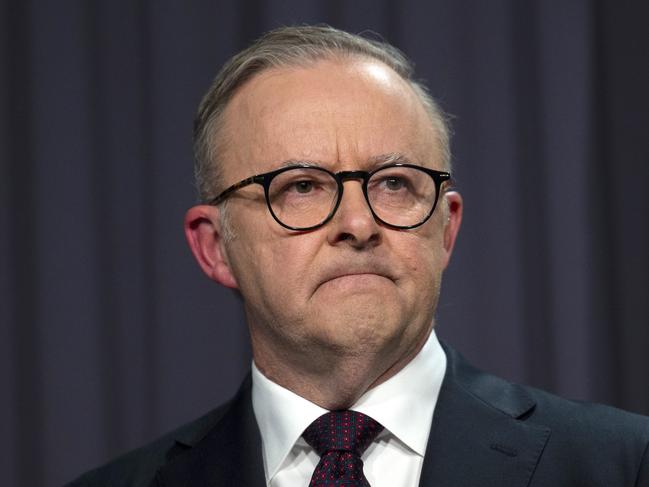 CANBERRA, AUSTRALIA, NewsWire Photos. OCTOBER 14, 2023: The Prime Minister Anthony Albanese and Linda Linda Burney hold a press conference after the Voice to Parliament was defeated in the referendum at Parliament House in Canberra VOICEREF23. Picture: NCA NewsWire / Martin Ollman