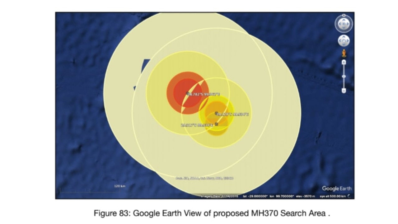 Proposed search area on Google Maps. Picture: Supplied