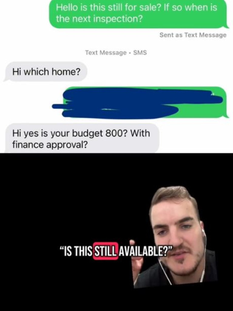A third party later asked about the property. Picture: TikTok