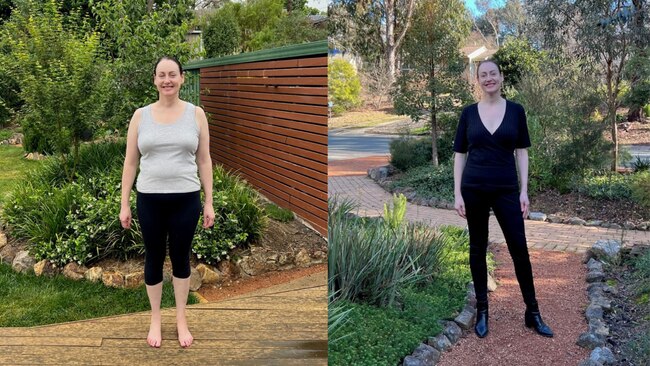 Before and after: Monique lost a total of 15kg in seven months. Image: Supplied