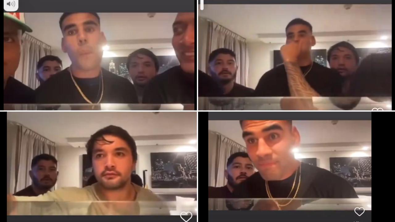 Terrell May and Brandon Smith were among the roosters players who participated in a livestream on Twitch. Picture: Supplied