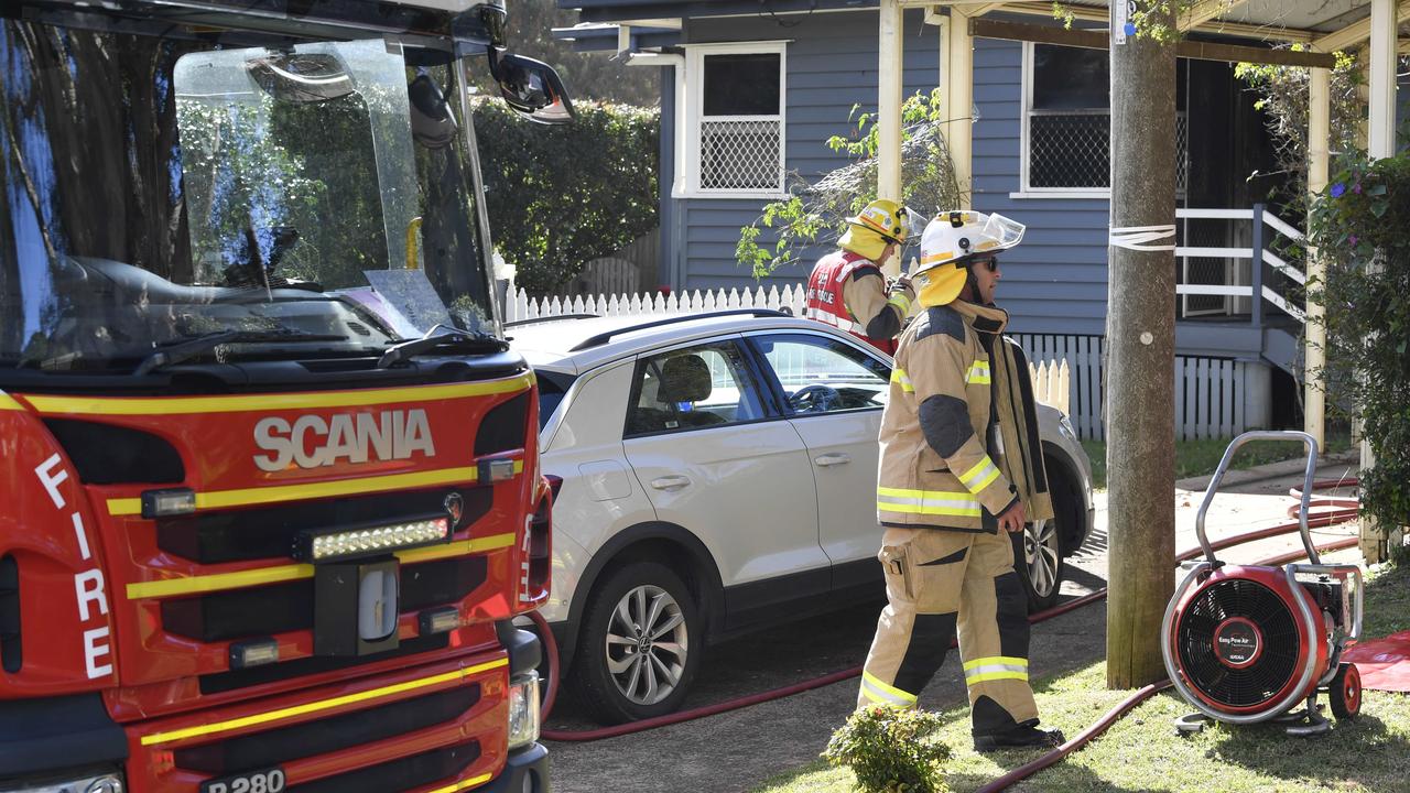 Emergency services attend a house fire in Rangeville, Tuesday, May 13, 2025. Picture: Kevin Farmer