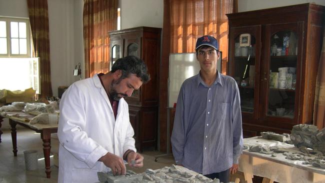 Historians at the National Museum of Afghanistan in 2005, reconstructing statues destroyed by the Taliban. Picture: Paul Starick