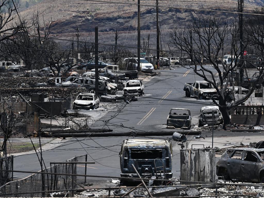 Fire damage in Lahaina, HI. The death toll continues to rise for the fires on Maui. Picture: Matt McClain/The Washington Post via Getty Images