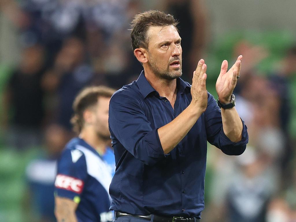 Melbourne Victory coach Tony Popovic has called on his club’s fans to provide an ‘intimidating atmosphere’ for Melbourne City. Picture: Mike Owen/Getty Images