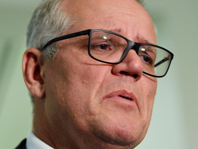 CANBERRA, AUSTRALIA - NewsWire Photos - May 30 2022: Former Prime Minister Scott Morrison speaks to media as he leaves the Liberal Party Room Meeting at Parliament House in Canberra. Picture: NCA NewsWire / Tracey Nearmy