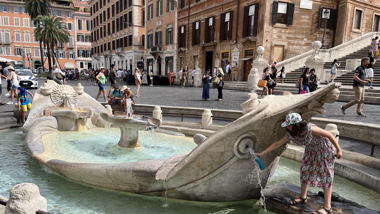 The fountain at the bottom of the Spanish Steps.