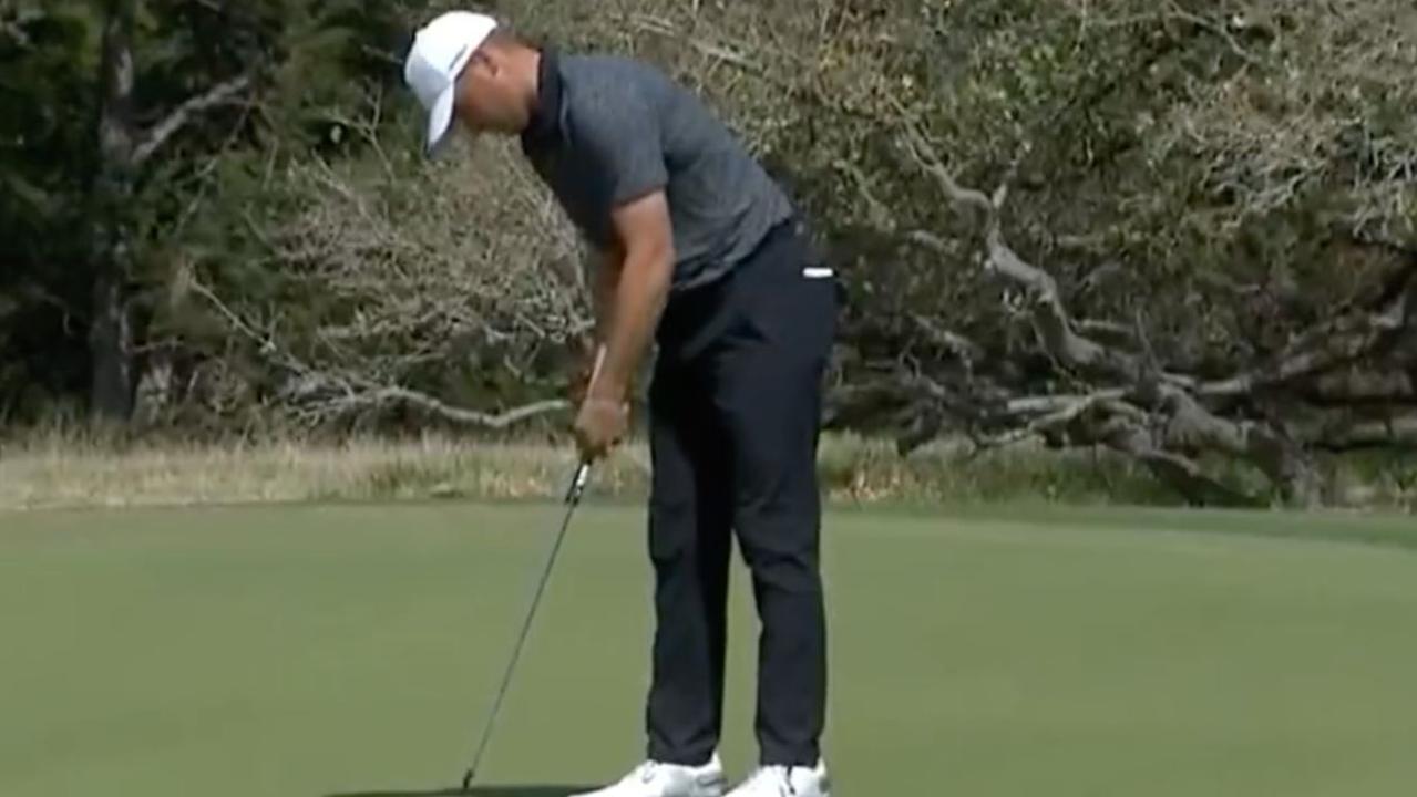 Golf world can’t look away after defending champ’s painful two-foot meltdown