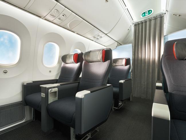 Air Canda premimum economy Interior view of Boeing 787 Premium Economy seating