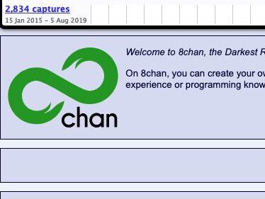 The 8chan website where his posts appeared.