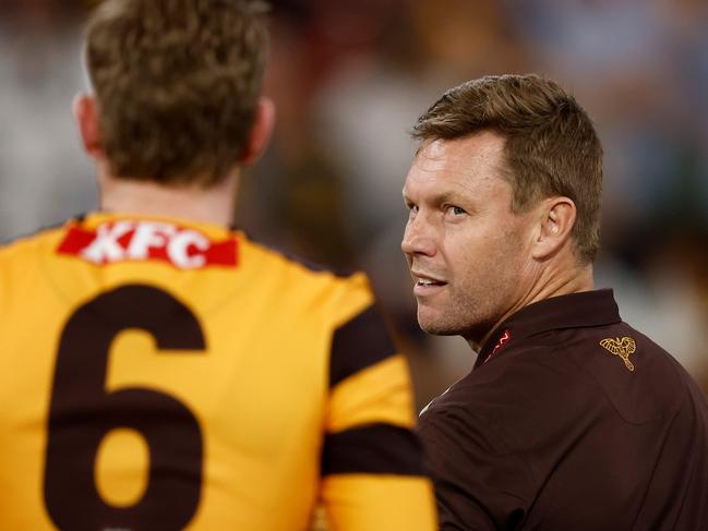 Sam Mitchell is wary of Carlton’s midfield. Picture: Michael Willson/AFL Photos via Getty Images