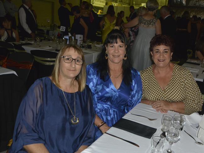 (From left) Rosie, Caroline and Leanne at the Apple and Grape Gala Ball on Friday, March 1, 2024. Photo: Jessica Klein