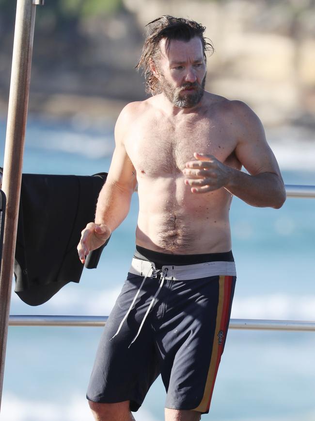 Joel Edgerton at Bondi Beach on Thursday. Picture: John Grainger