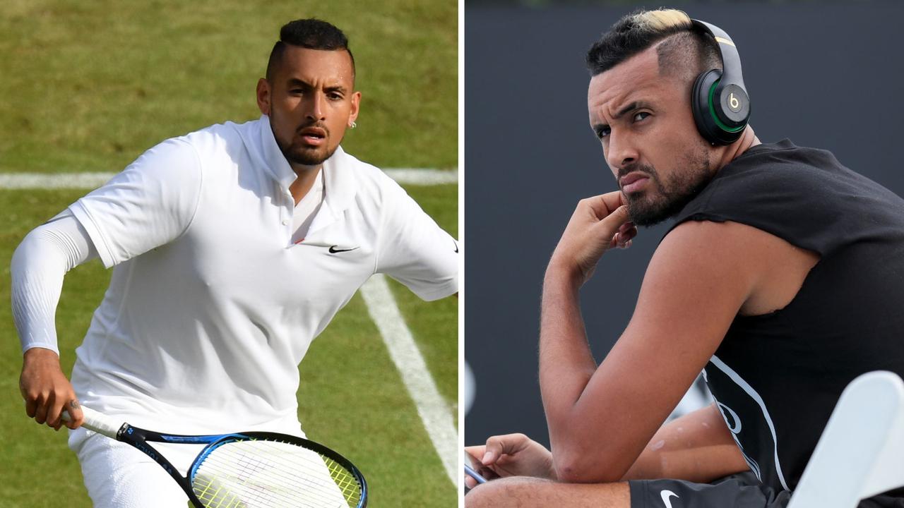 Kyrgios opened wore the sleeve to hide evidence of his self-harm. Photo: Getty Images