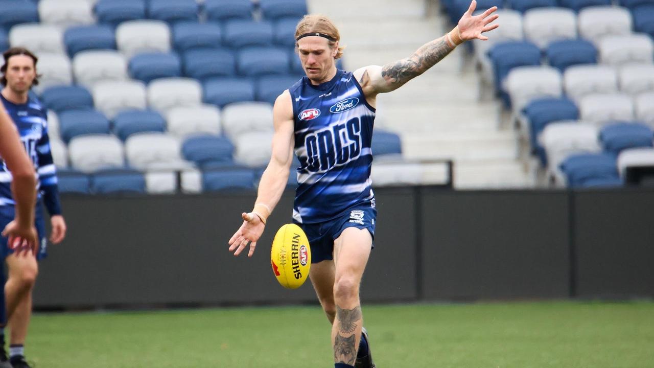 Tom Stewart trained during the week. Picture: Geelong Cats