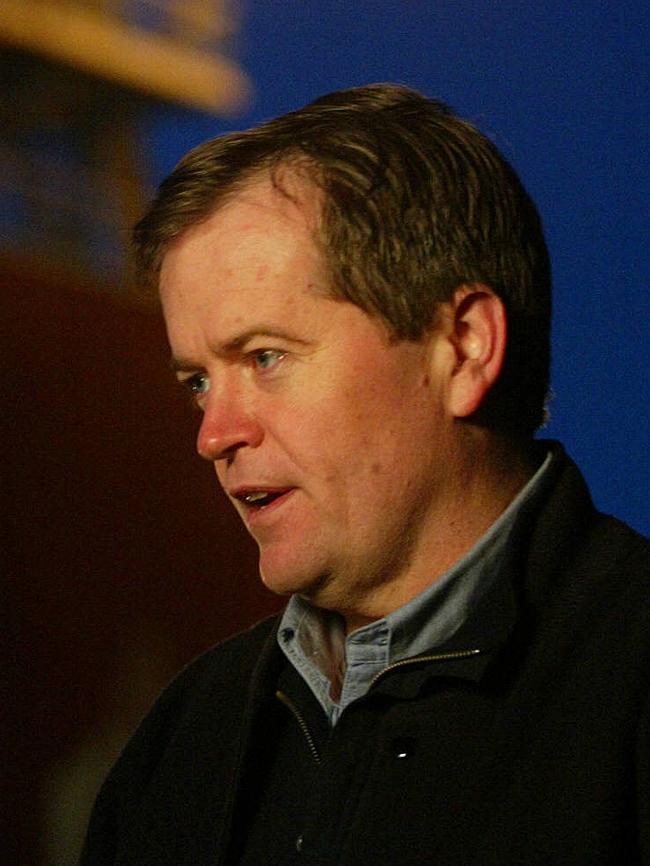 Shorten during a press conference at the mine in Beaconsfield.