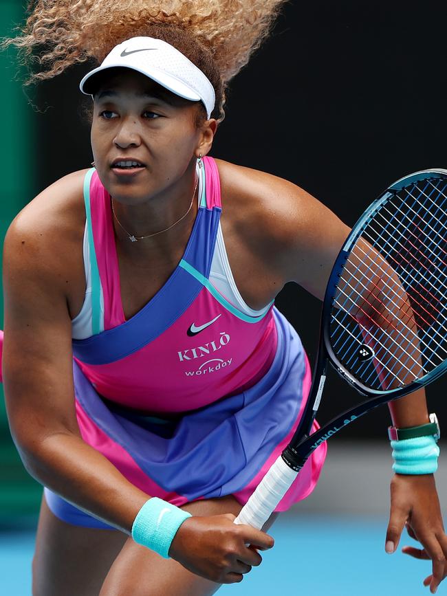 Osaka on her way to a 6-3 6-3 win over Columbian Camilia Osorio. Picture: Michael Klein