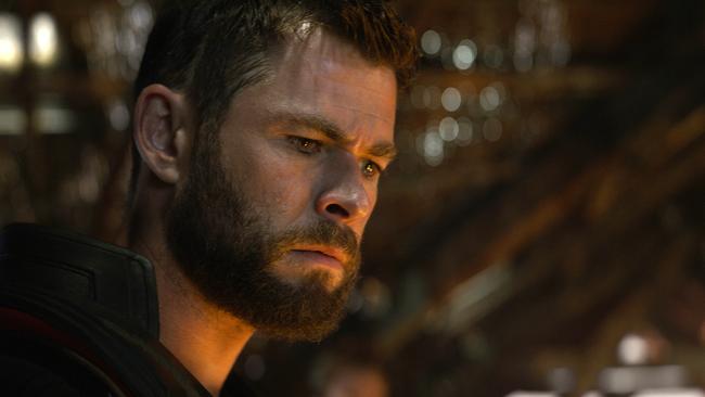 This image released by Disney shows Chris Hemsworth in a scene from â€œAvengers: Endgame.â€ (Disney/Marvel Studios via AP)