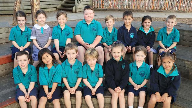 Mt Duneed Primary School Prep G Back Row From Left: Livy Bennett, Holly Seach, Wren OÃ•Reilly, Bailyn McGlynn, Finn Greenhalgh, Louie Roussety, Aishani Dhull, Samuel Walsh . Front Row From Left: Ollie Parks, Kirana Reilly, Kai Rasmussen, Flynn Lauwerier, Mila Reese, Matilda Wallis, Katlyn Howes . Picture: Mark Wilson