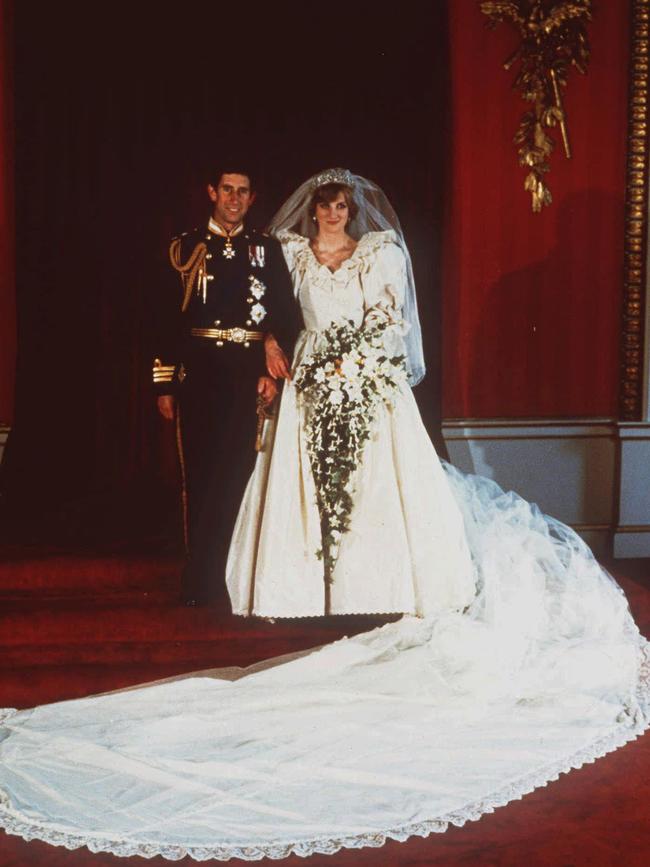 Prince Charles and Princess Diana on their wedding day in 1981. Picture: AP Photo