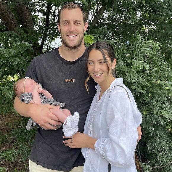 Isaah Yeo and partner Ashleigh and baby Haven