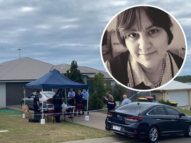 Police at the Blaxland Court, Glen Eden home of Lee-Ann Rae Forrest (inset).