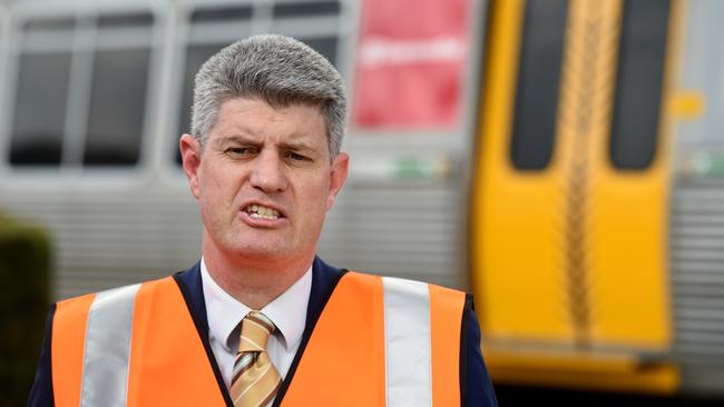 Queensland Transport Minister Stirling Hinchliffe has resigned in the wake of a damning report into southeast Queensland’s rail fail that found commuters can expect ongoing train cancellations until at least the end of 2018. Picture: Dan Peled