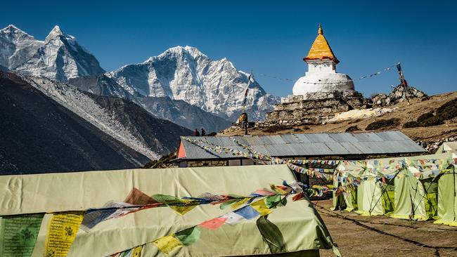 The Dingboche camp with its spectacular backdrop. Picture: Steve Madgwick