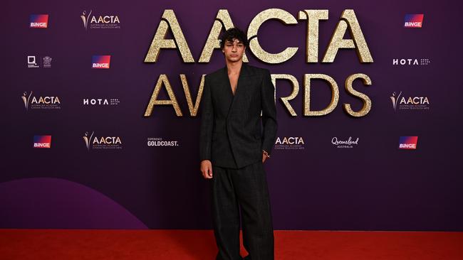 A highlight of the 2025 AACTA Awards was when Noah Tumataroa took his jacket off to reveal a naked torso. Picture: Dan Peled/Getty Images for AFI