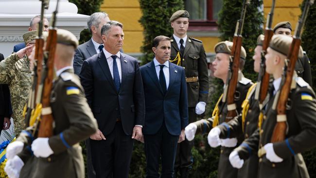 Deputy Prime Minister Richard Marles during a commemoration ceremony in Lviv, Ukraine.