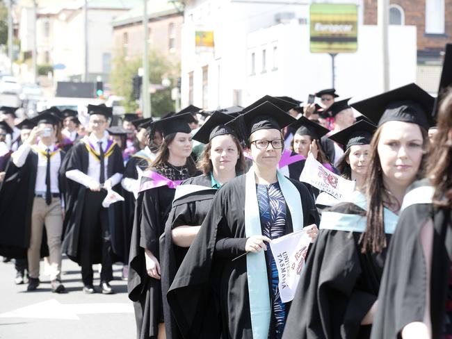 Town and Gown at the UTAS Graduation, Launceston. PICTURE CHRIS KIDD
