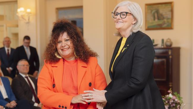 Governor-General Sam Mostyn swears in Indigenous Australians Minister Malarndirri McCarthy. Picture: NewsWire / David Beach