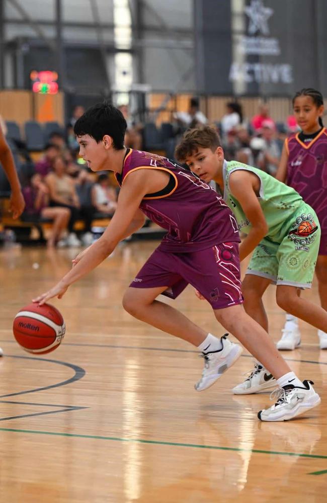 Captain Chace Webber in action for the Warriors at the First Nations Championships.