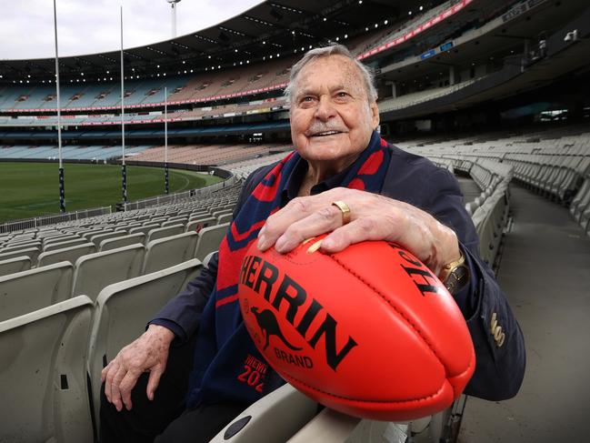 Finals are back the MCG. Football legend Ron Barassi is looking forward for his beloved Melbourne Demons to take home the 2022 Premiership Cup.              Picture: David Caird