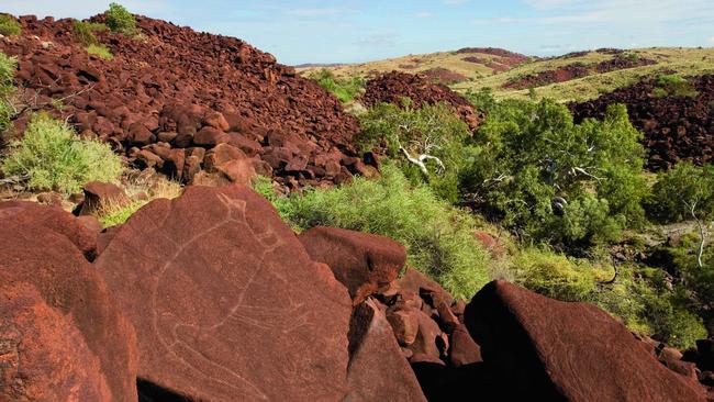 Aboriginal rock art on the Burrup Peninsula.