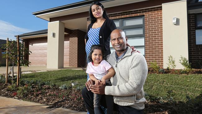 John Naidu, his wife Pritika and daughter Kaitlan, 3. Picture: Yuri Kouzmin