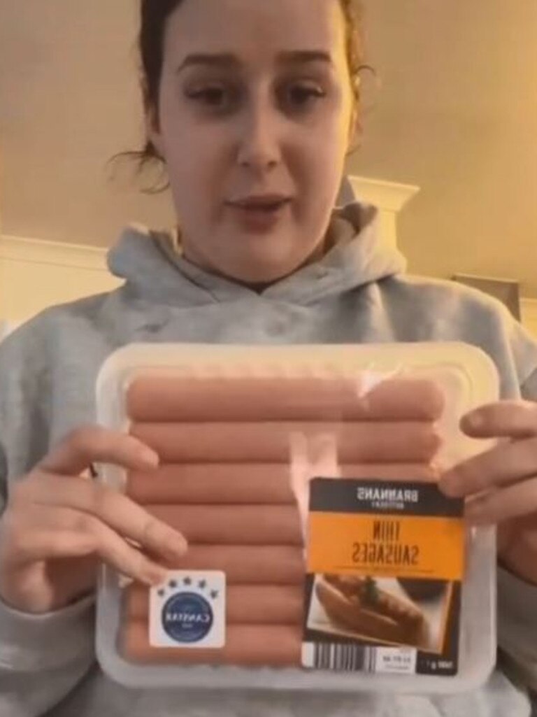 She bought a packet of sausages for just $5. Picture: TikTok / @ellatigani