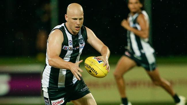 Gary Ablett Jr showed flashes of the silky skills that earned him two Brownlow Medals. Picture: Glenn Campbell