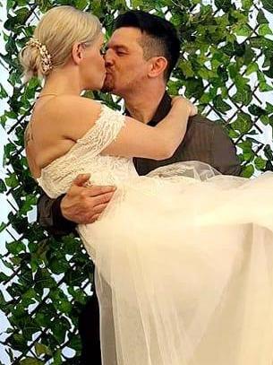 Stephanie Watmore and Matthew Burton got married only days after Mr Burton was released on bail. Photo: Facebook