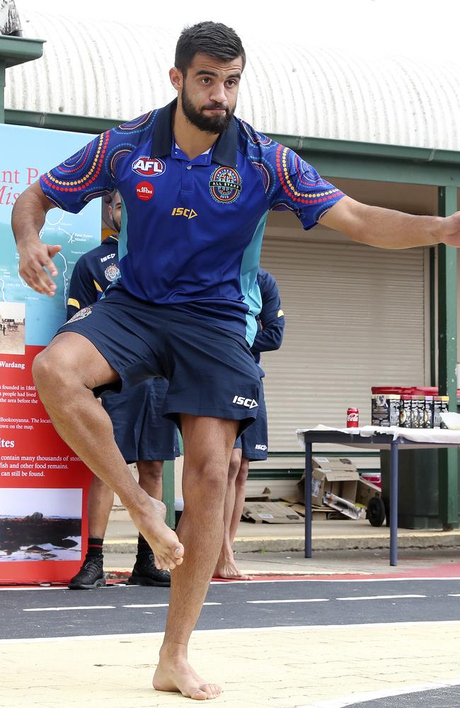 Milera on the AFL’s Indigenous All Stars camp last year. Picture: Sarah Reed