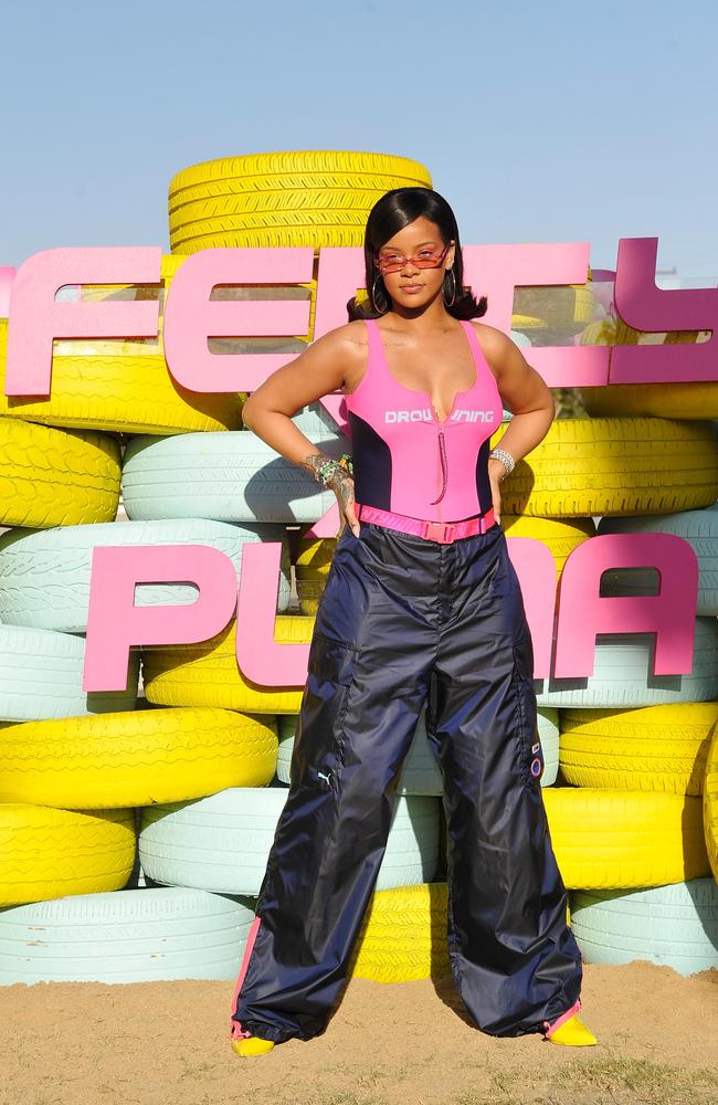 Rihanna at the FentyXPUMA Drippin day party, which launched her summer '18 collection. Picture: Getty Images