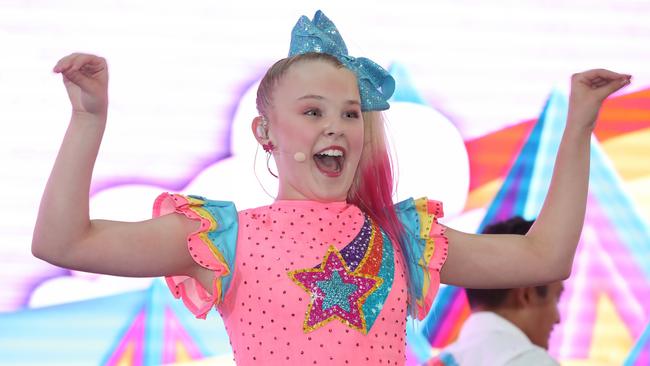 JoJo Siwa during her performance at Westfield Parramatta. Picture: David Swift