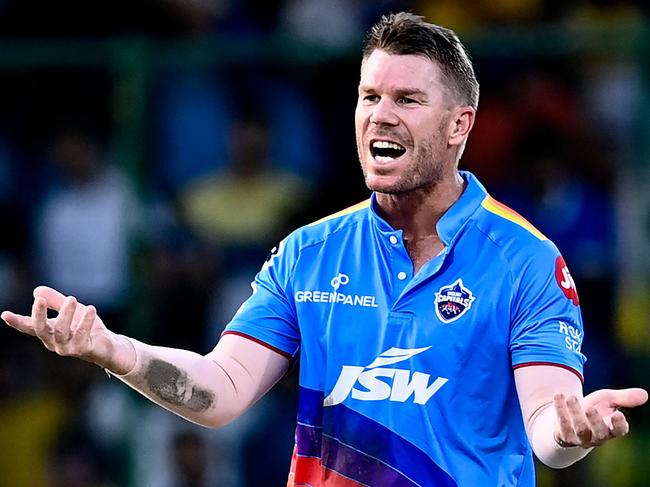 David Warner plays for the Delhi Capitals in the IPL and will play for the Dubai Capitals in the ILT20. Picture: AFP