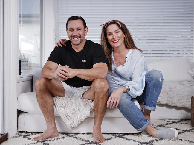 Matty and Trish Johns at their family home. Picture: Sam Ruttyn