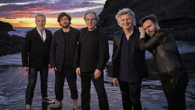 Crowded House (from left) Nick Seymour, Elroy Finn, Mitchell Froom, Neil Finn and Liam Finn. Picture: Kerry Brown