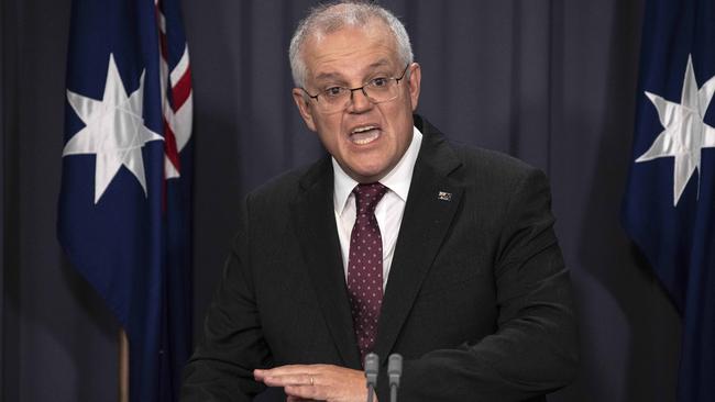 Prime Minister Scott Morrison in Parliament House in Canberra on Tuesday. Picture: Gary Ramage