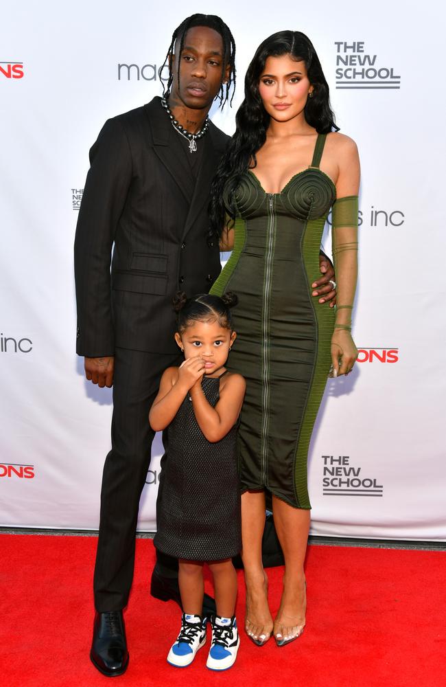 Travis Scott, Kylie Jenner and Stormi Webster attend the The 72nd Annual Parsons Benefit at Pier 17 on June 15, 2021 in New York City. Picture: Craig Barritt/Getty Images for The New School