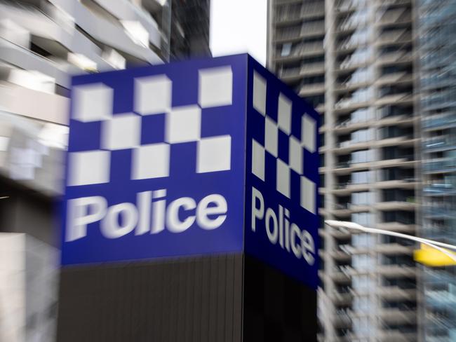 MELBOURNE, AUSTRALIA - NewsWire Photos - 22 AUGUST, 2024: A Victoria Police signage is seen on the streets of Melbourne. Picture: NewsWire / Diego Fedele