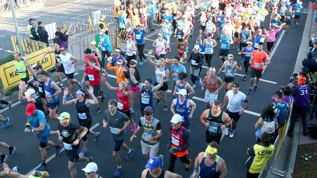 Runners start the 2017 Gold Coast Marathon. Picture Mike Batterham.